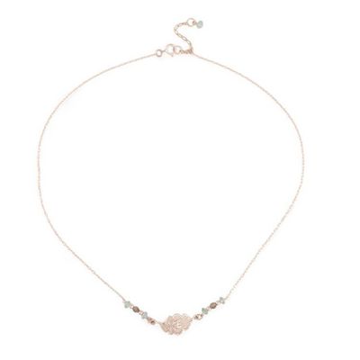 Alternate image for Fantasy Sea-Inspired Amazonite and Apatite Pendant Necklace Marine Leaves