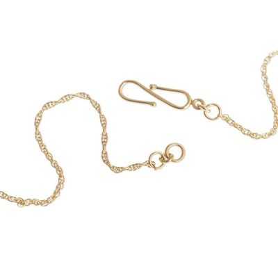 Alternate image for Handcrafted Heart Locket Necklace in 21k Gold Plate Closer to the Heart