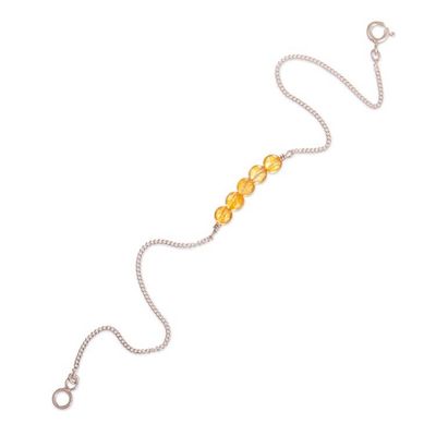 Alternate image for Sterling Silver Pendant Bracelet with Citrine Gemstones Enchanting Aura