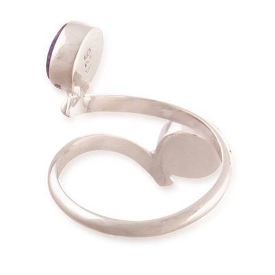 Alternate image for Modern Natural Amazonite and Sodalite Cabochon Wrap Ring Ocean Shores