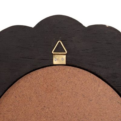 Alternate image for Floral-Themed Bronze-Gilded Reverse-Painted Glass Mirror Rosy Arrangement