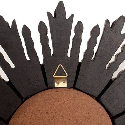 Alternate image for Sun Floral-Themed Bronze-Gilded Reverse-Painted Glass Mirror Sun Bouquet