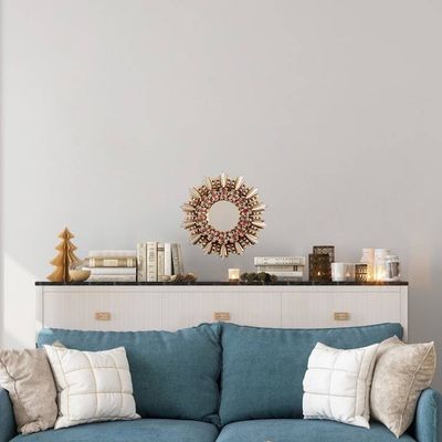 Alternate image for Sun Floral-Themed Bronze-Gilded Reverse-Painted Glass Mirror Sun Bouquet