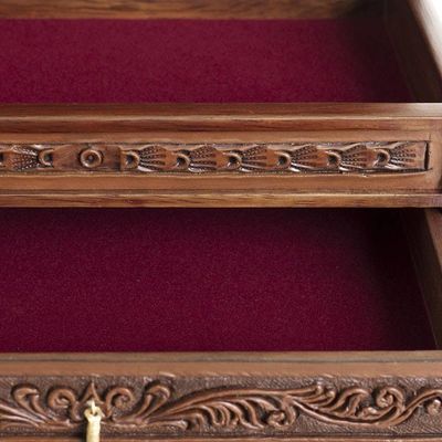 Alternate image for Forest Pattern Leather and Cedarwood Jewelry Chest Paradise in the Forest