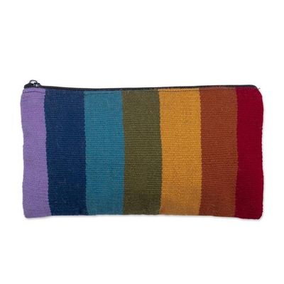Alternate image for Handloomed Multicolored Wool Clutch Peruvian Rainbow