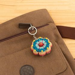 Image for Floral Crocheted Beaded Keychain and Charm for Handbags Gummy Flower