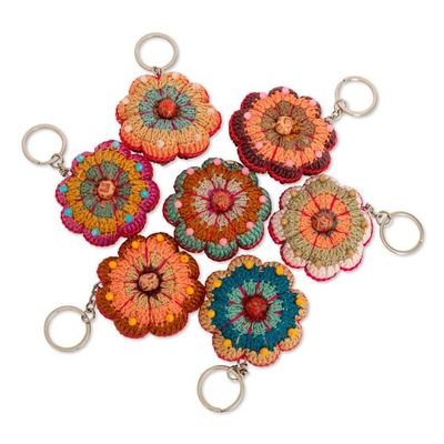 Alternate image for Floral Crocheted Beaded Keychain and Charm for Handbags Gummy Flower