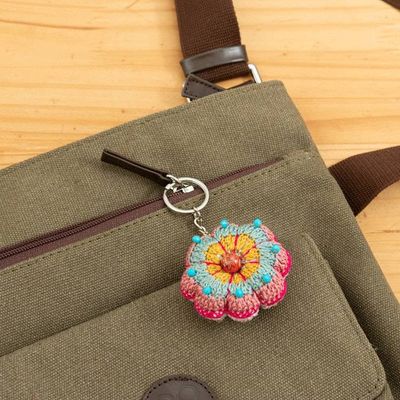 Alternate image for Floral Crocheted Beaded Keychain and Charm for Handbags Gummy Flower