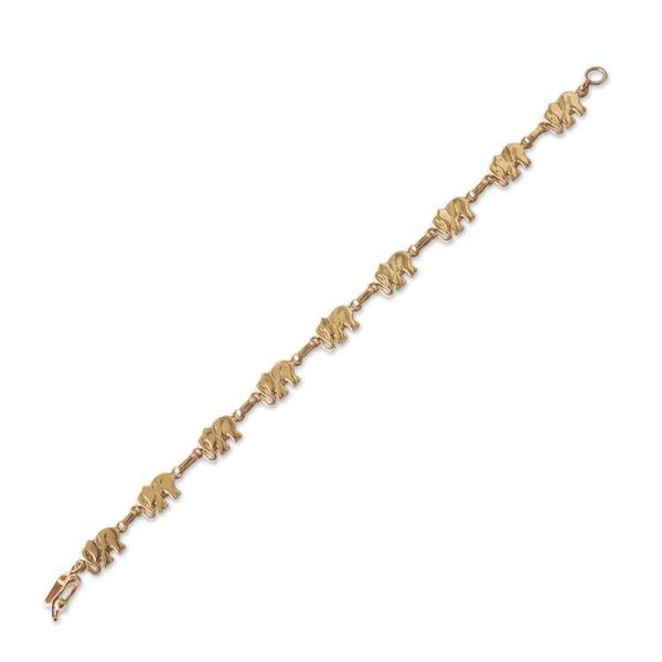 Alternate image for 18k Gold Plated Sterling Silver Bracelet with Elephant Links Elephant Dignity