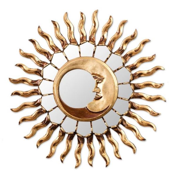 Alternate image for Radiant Crescent Moon Bronzed Wood Wall Mirror Brilliant Moon