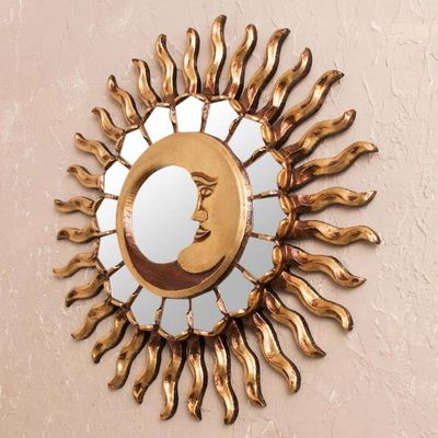 Alternate image for Radiant Crescent Moon Bronzed Wood Wall Mirror Brilliant Moon