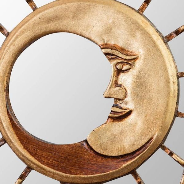 Alternate image for Radiant Crescent Moon Bronzed Wood Wall Mirror Brilliant Moon