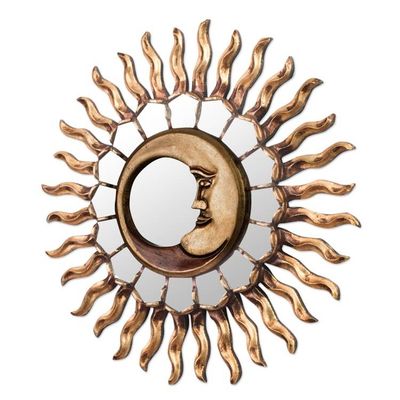 Alternate image for Radiant Crescent Moon Bronzed Wood Wall Mirror Brilliant Moon