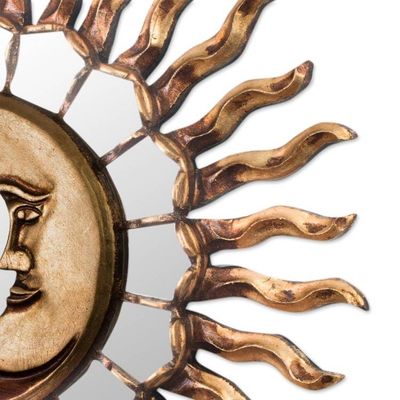 Alternate image for Radiant Crescent Moon Bronzed Wood Wall Mirror Brilliant Moon