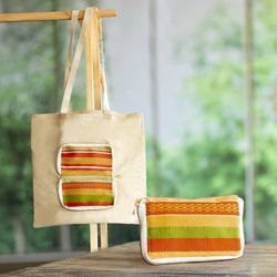 Image for Peruvian Cotton Tote Bag in a Multicolor Blend Alpaca Case Madam Handiness