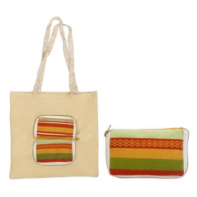 Alternate image for Peruvian Cotton Tote Bag in a Multicolor Blend Alpaca Case Madam Handiness