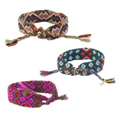 Alternate image for Handcrafted Colorful Macrame Wristband Bracelet from Peru Vibrant Life