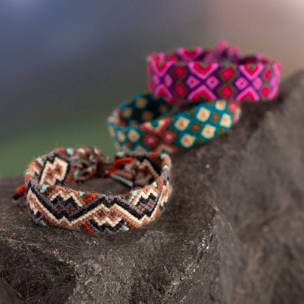 Alternate image for Handcrafted Colorful Macrame Wristband Bracelet from Peru Vibrant Life