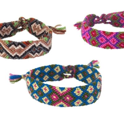 Alternate image for Handcrafted Colorful Macrame Wristband Bracelet from Peru Vibrant Life