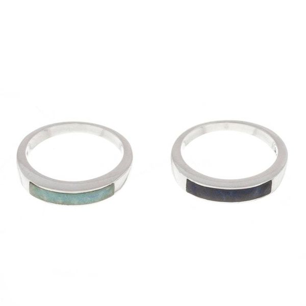 Alternate image for Sodalite and Amazonite Band Rings from Peru Pair Dual Enchantment