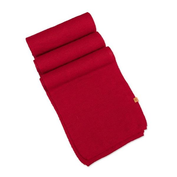 Alternate image for Knit Alpaca Blend Scarf in Red Shade from Peru Cozy Crimson