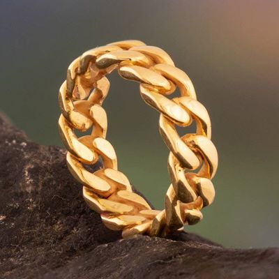 Primary image for High-Polished 18k Gold-Plated Sterling Silver Band Ring Solar Bonds