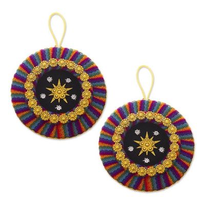 Alternate image for Colorful Handmade Christmas Ornaments from Peru Pair Star of Bethlehem