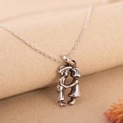 Alternate image for Romantic Couple-Themed Darneked Silver Pendant Necklace For Eternity