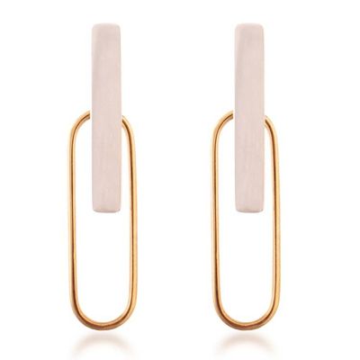 Alternate image for Minimalist 18k Gold-Plated and Sterling Silver Drop Earrings Minimalist Elegance