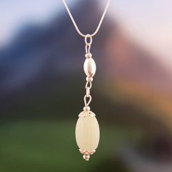 Image for White Onyx Sterling Silver Pendant Necklace from Peru Sublime Appeal