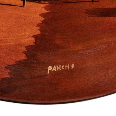 Alternate image for Hand-Painted Ceramic Decorative Plate with Andean City Motif Ayacucho