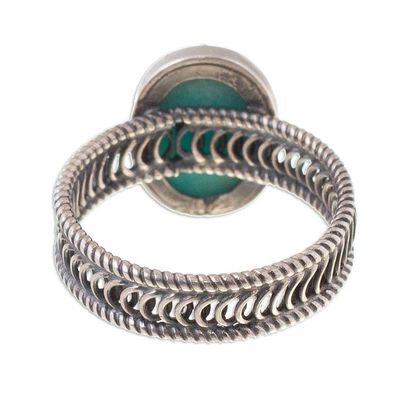 Alternate image for Oval Amazonite Cocktail Ring from Peru Oval of Power