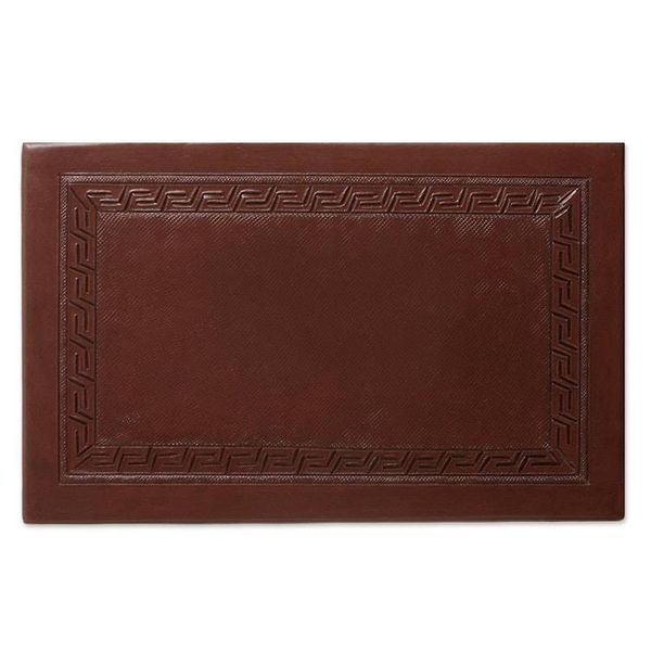 Alternate image for Handcrafted Traditional Cedar Wood Leather Accent Table Contemporary
