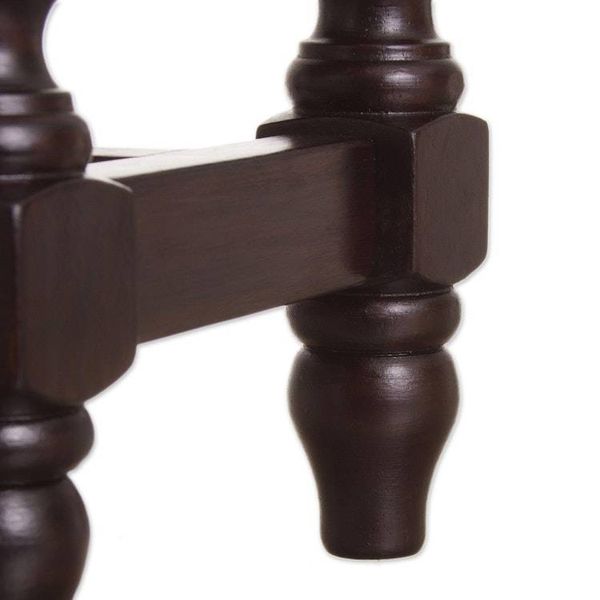 Alternate image for Handcrafted Traditional Cedar Wood Leather Accent Table Contemporary