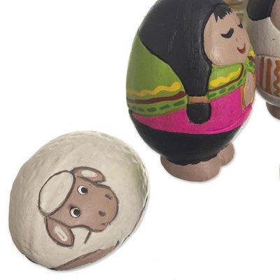 Alternate image for Handmade Nativity Scene from Peru 7 Pieces Eggcellent Christmas