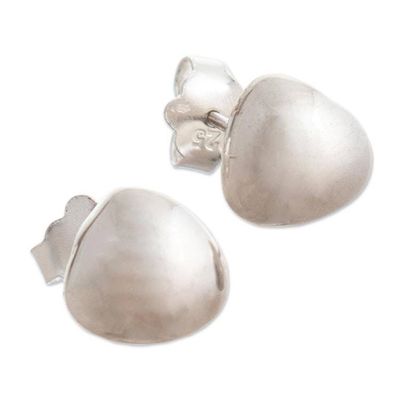 Alternate image for Minimalist Sterling Silver Stud Earrings Bright Abstraction