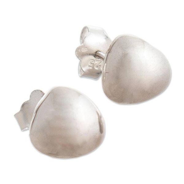 Alternate image for Minimalist Sterling Silver Stud Earrings Bright Abstraction