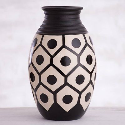 Primary image for Geometric Chulucanas Ceramic Decorative Vase from Peru Chulucanas Geometry