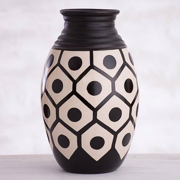 Alternate image for Geometric Chulucanas Ceramic Decorative Vase from Peru Chulucanas Geometry