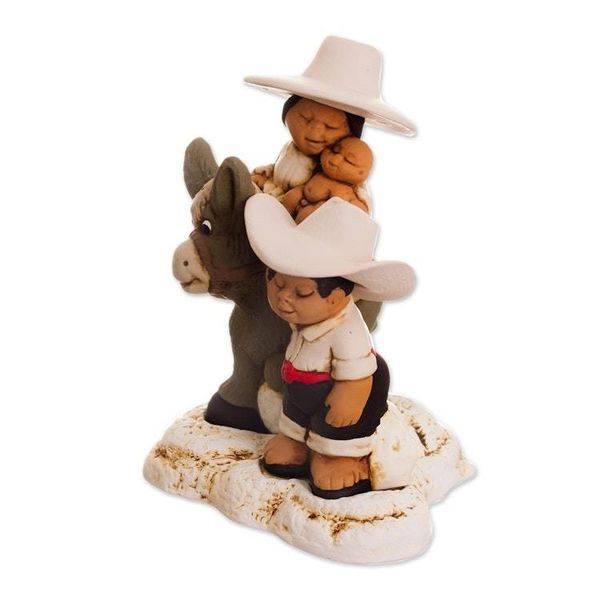 Alternate image for Hand-Painted Ceramic Figurine of an Andean Family from Peru Andean Duo