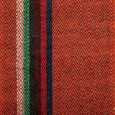 Alternate image for Sunset-Inspired Warm-Toned Fringed Soft 100 Alpaca Scarf Woven Sunset