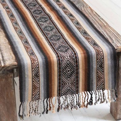 Alternate image for Earth Tone Alpaca-Blend Table Runner Mountain Range