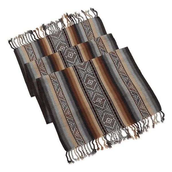 Alternate image for Earth Tone Alpaca-Blend Table Runner Mountain Range