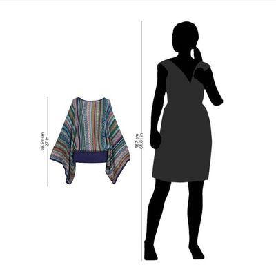 Alternate image for Bohemian Knit Sweater from Peru in Turquoise Stripes Lima Dance