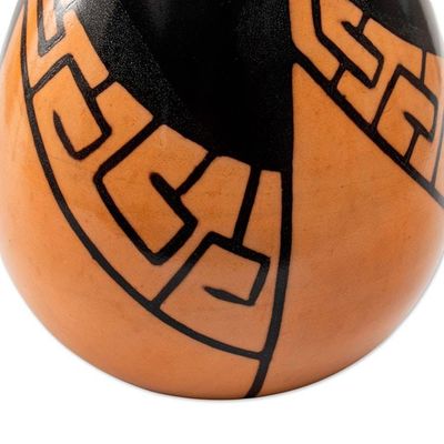 Alternate image for Handcrafted Folk Art Chulucanas Ceramic Decorative Vase Andean Path