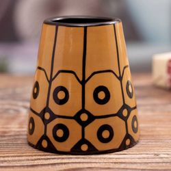Image for Modern Geometric Folk Art Chulucanas Ceramic Decorative Vase Northern Sun