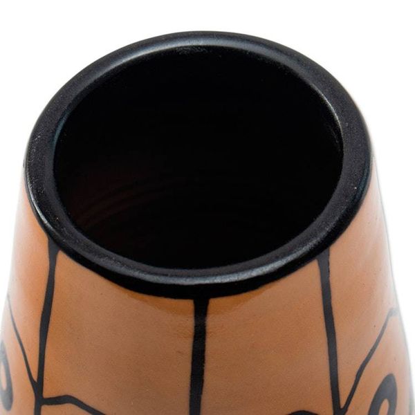 Alternate image for Modern Geometric Folk Art Chulucanas Ceramic Decorative Vase Northern Sun