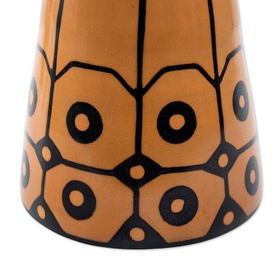 Alternate image for Modern Geometric Folk Art Chulucanas Ceramic Decorative Vase Northern Sun