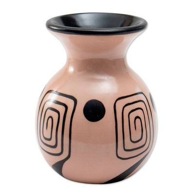 Alternate image for Modern Chulucanas Ceramic Decorative Vase with Spiral Motifs Spiral of Time