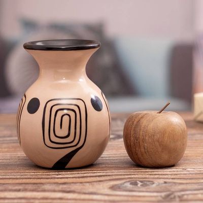Alternate image for Modern Chulucanas Ceramic Decorative Vase with Spiral Motifs Spiral of Time